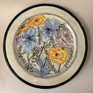 Hand Painted Floral Ceramic Serving Plate